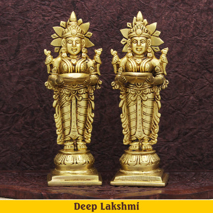 Handcrafted Paavai Vilakku  Deep Lakshmi Diya  for Home, Office & Mandir Decor  (Set Of 2)