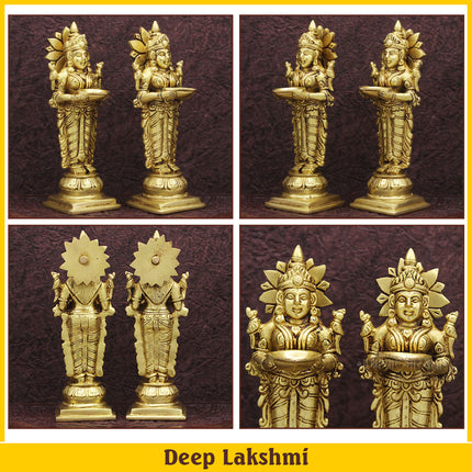 Handcrafted Paavai Vilakku  Deep Lakshmi Diya  for Home, Office & Mandir Decor  (Set Of 2)