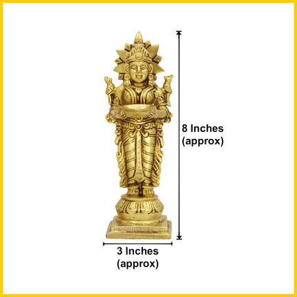 Handcrafted Paavai Vilakku  Deep Lakshmi Diya  for Home, Office & Mandir Decor  (Set Of 2)