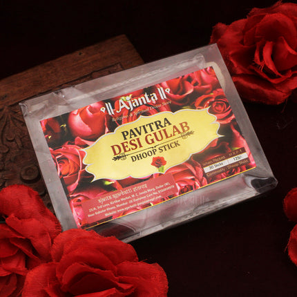 Pavitra Desi Gulab | Natural Rose Bambooless Dhoop Stick for Pooja, Meditation & Fragrance | Premium Handcrafted Sticks