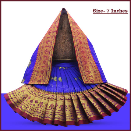 Devi Mata Laxmi Pujan | Kalash Sthapana Margashirsh Puja | Navratri Traditional Dress Poshak Lahanga- 7(Height) x 16(Length) Inches, Dupatta- 18(Length ) Inches Approx  (7 Inch Poshak)