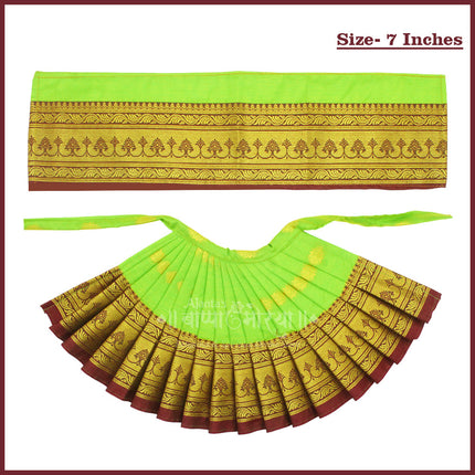 Devi Mata Laxmi Pujan | Kalash Sthapana Margashirsh Puja | Navratri Traditional Dress Poshak Lahanga- 7(Height) x 16(Length) Inches, Dupatta- 18(Length ) Inches Approx  (7 Inch Poshak)