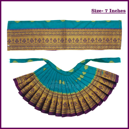 Devi Mata Laxmi Pujan | Kalash Sthapana Margashirsh Puja | Navratri Traditional Dress Poshak Lahanga- 7(Height) x 16(Length) Inches, Dupatta- 18(Length ) Inches Approx  (7 Inch Poshak)