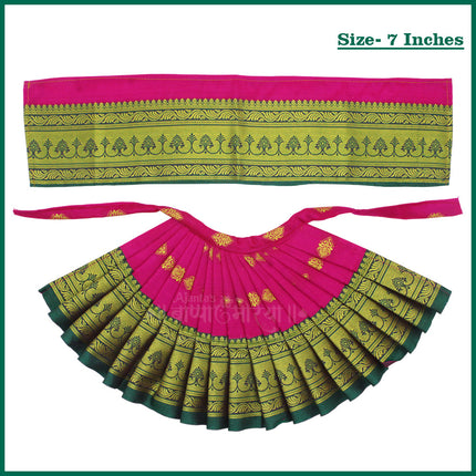 Devi Mata Laxmi Pujan | Kalash Sthapana Margashirsh Puja | Navratri Traditional Dress Poshak Lahanga- 7(Height) x 16(Length) Inches, Dupatta- 18(Length ) Inches Approx  (7 Inch Poshak)