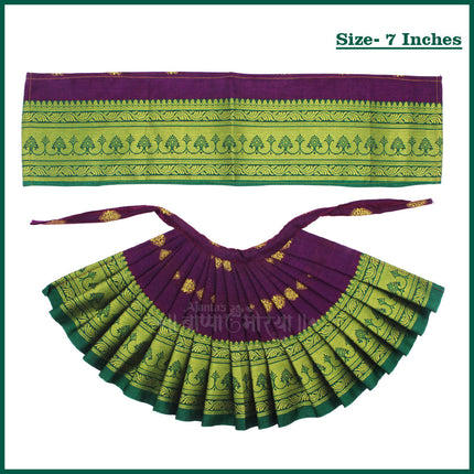 Devi Mata Laxmi Pujan | Kalash Sthapana Margashirsh Puja | Navratri Traditional Dress Poshak Lahanga- 7(Height) x 16(Length) Inches, Dupatta- 18(Length ) Inches Approx  (7 Inch Poshak)