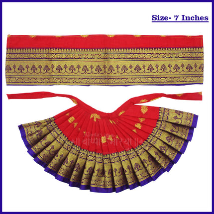 Devi Mata Laxmi Pujan | Kalash Sthapana Margashirsh Puja | Navratri Traditional Dress Poshak Lahanga- 7(Height) x 16(Length) Inches, Dupatta- 18(Length ) Inches Approx  (7 Inch Poshak)