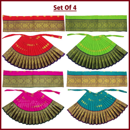 Mahalaxmi Dress Vastra/Poshak | Kalash Sthapana Margashirsh Puja| Traditional Dress Poshak for Devi Maa Lakshmi for Pujas - Size of Lehanga 9(Height) x 20 (Length) Inch  (9 Inches Poshak))