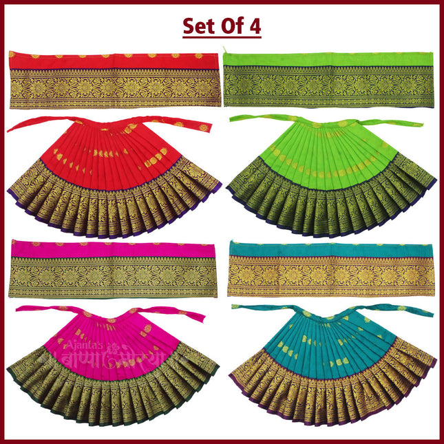 Mahalaxmi Dress Vastra/Poshak | Kalash Sthapana Margashirsh Puja| Traditional Dress Poshak for Devi Maa Lakshmi for Pujas - Size of Lehanga 9(Height) x 20 (Length) Inch  (9 Inches Poshak))