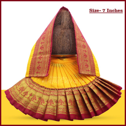 Devi Mata Laxmi Pujan | Kalash Sthapana Margashirsh Puja | Navratri Traditional Dress Poshak Lahanga- 7(Height) x 16(Length) Inches, Dupatta- 18(Length ) Inches Approx  (7 Inch Poshak)