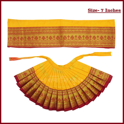 Devi Mata Laxmi Pujan | Kalash Sthapana Margashirsh Puja | Navratri Traditional Dress Poshak Lahanga- 7(Height) x 16(Length) Inches, Dupatta- 18(Length ) Inches Approx  (7 Inch Poshak)
