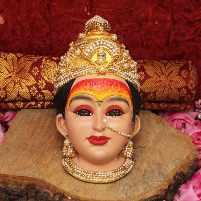 Dhanshree Mahalaxmi Devi Face Idol (Mukhavata) for Vara Lakshmi & Margashirsha Vrat Pooja