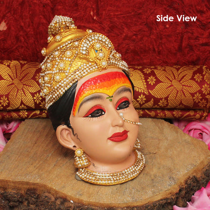 Dhanshree Mahalaxmi Devi Face Idol (Mukhavata) for Vara Lakshmi & Margashirsha Vrat Pooja