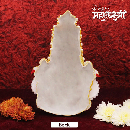 Mahalaxmi Kolhapur Face Idol | Decorative Mata Laxmi Mukut with Stone & Pearl Work | Special for Laxmi Guruvar Vrat & Home Temple