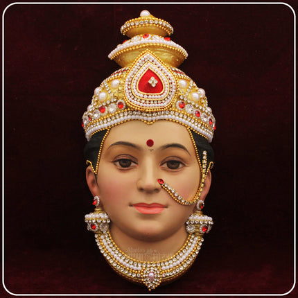 Sri Aishwarya Lakshmi - Sri Varalakshmi Vratham - God of Wealth Mahalakshmi Mukhovata/Face for Auspicious Margashirsha Festival Pujan Devi Face/Mukhovata Margshish, Varaha Laxmi, Gauri Puja, Navratri Pooja