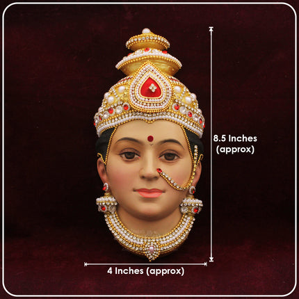 Sri Aishwarya Lakshmi - Sri Varalakshmi Vratham - God of Wealth Mahalakshmi Mukhovata/Face for Auspicious Margashirsha Festival Pujan Devi Face/Mukhovata Margshish, Varaha Laxmi, Gauri Puja, Navratri Pooja