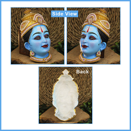 Maa Shailputri Devi Face Mukhavata 1st Form of Navdurga for Navratri Ghatasthapana Kalash Traditional Kalash Sthapana ( 8 inches )