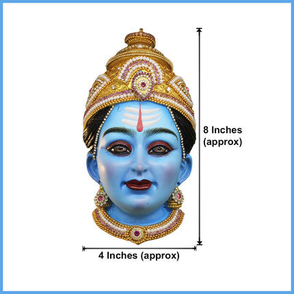 Maa Shailputri Devi Face Mukhavata 1st Form of Navdurga for Navratri Ghatasthapana Kalash Traditional Kalash Sthapana ( 8 inches )