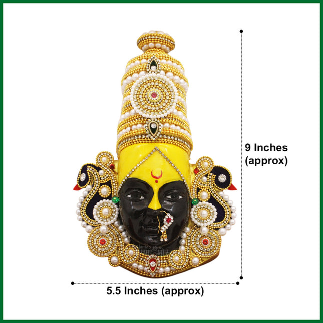 Kolhapur Mahalakshmi Devi Face Goddess Ambabai Mukhotta for Pooja & Temple Decor (Devi Mukh :-9 inch)