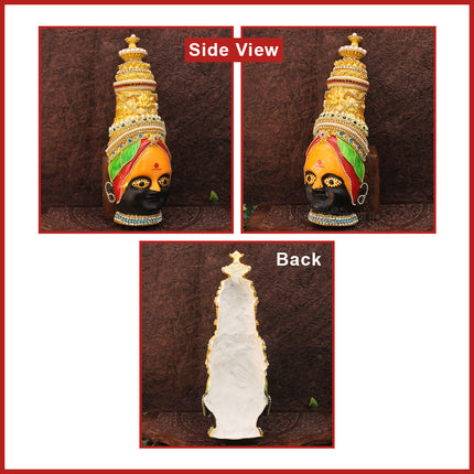 Tuljapur Chi Aai Tuljabhavani Devi Face Mukut Diviya Swaroop – Traditional Mata Face for Devi Shringar & Puja(11 inch devi mukh)