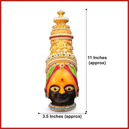 Tuljapur Chi Aai Tuljabhavani Devi Face Mukut Diviya Swaroop – Traditional Mata Face for Devi Shringar & Puja(11 inch devi mukh)