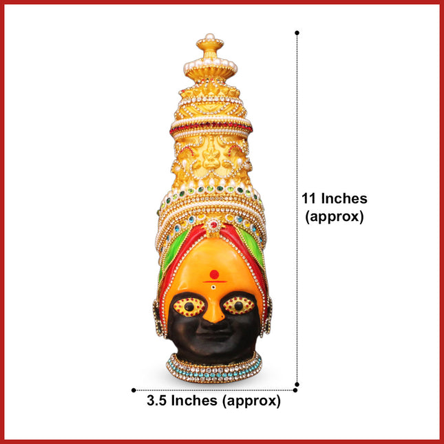 Tuljapur Chi Aai Tuljabhavani Devi Face Mukut Diviya Swaroop – Traditional Mata Face for Devi Shringar & Puja(11 inch devi mukh)