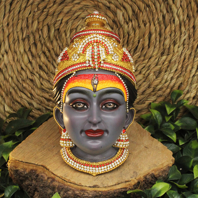 Maa Kalaratri Devi Face Mukhavata | Navdurga Mata Rani Traditional Face Navratri Puja,Navratri Ghatasthapana Kalash  Traditional Kalash Sthapana Mandir & Home Temple Decoration (8 inches)