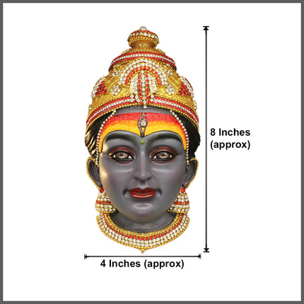 Maa Kalaratri Devi Face Mukhavata | Navdurga Mata Rani Traditional Face Navratri Puja,Navratri Ghatasthapana Kalash  Traditional Kalash Sthapana Mandir & Home Temple Decoration (8 inches)