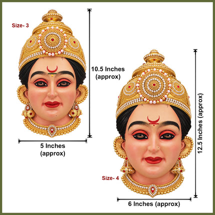 Dhanshree धनश्री देवी Devi Face | Traditional Goddess Mukhavata for Navratri Puja, Devi Shringar, Home Mandir & Temple Decoration