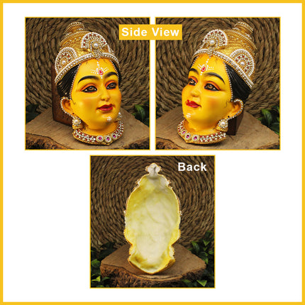 Brahmacharini Devi Face Mukhavata | Maa Brahmacharini – 2nd Form of Navdurga | Traditional Devi Face for Navratri Ghatasthapana Kalash  Traditional Kalash Sthapana Navratri Puja  ( 8 Inches)
