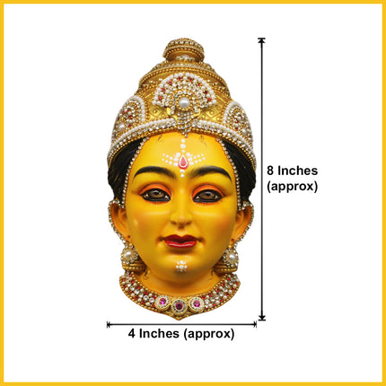 Brahmacharini Devi Face Mukhavata | Maa Brahmacharini – 2nd Form of Navdurga | Traditional Devi Face for Navratri Ghatasthapana Kalash  Traditional Kalash Sthapana Navratri Puja  ( 8 Inches)