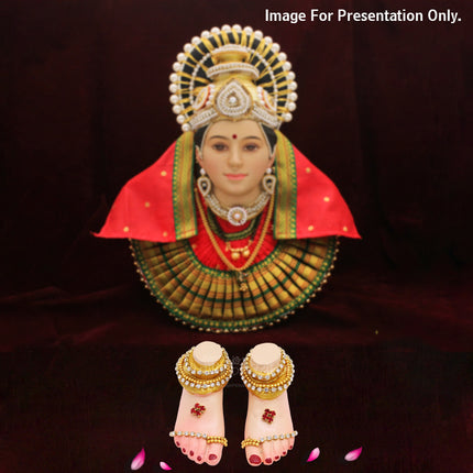 Margashirsh Guruvar Laxmi Charan Paduka | Divine Lakshmi Feet Symbol for Wealth & Prosperity | Ideal for Mandir, Diwali & Daily Pooja  | (Small Size Paduka 2.5x 1 Inch)