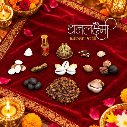 Ajanta Laxmi Divine Collection – Special Dhan Lakshmi Potli for Diwali Puja | Invite Wealth, Prosperity & Good Fortune with Lord Kuber & Goddess Lakshmi Blessings | Perfect for Homes, Shops & Businesses