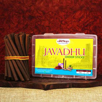 Javadhu Dhoop Sticksजवाधू धूप स्टिक्स  Natural Fragrance Long Lasting Aromatic Dhoop for Pooja Traditional Handcrafted Dhoop Sticks