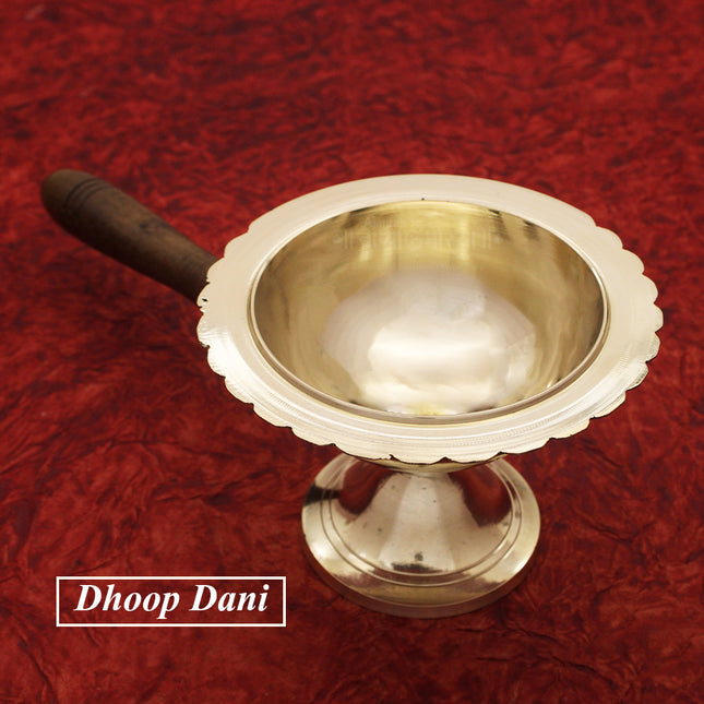Dhoop Dani (धूपदाणी / धूपदानी )Burner Dhuni Stand for Home, Office and Temple Pooja (Size No -2)