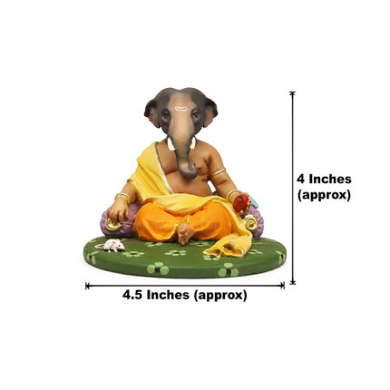 Shree Gajanan Gajmukha Ganapati  Murti Handpainted Fiber गजानन गजमुख गणपती Ganesha – Divine Elephant-Faced Lord Ganesha Idol for Home Temple, Daily Puja, Spiritual Décor & Festive Celebrations