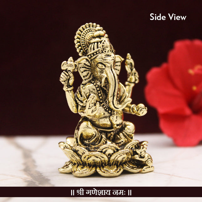 Lord Ganesha Idol for Home Decor & Pooja | Ganpati Bappa Murti for Mandir, showpiece, Gift Item (2 Inch)