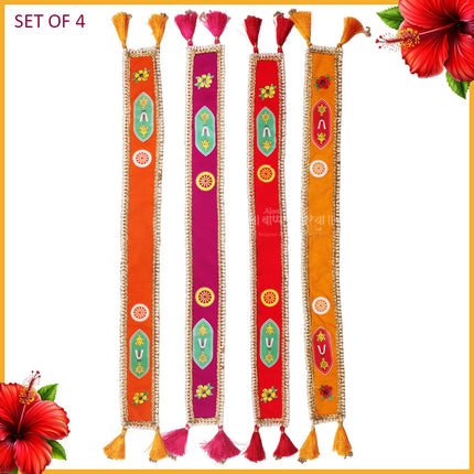 Shela Ganapati Special Shankh Namam Chakra Velvet Shela Khes for God Idols Vishnu Symbol – Traditional Uparna for Ganpati, Krishna & Devi Decorative Idol Shela for Murti Shringar -1.5 feet idol(30 INCH)