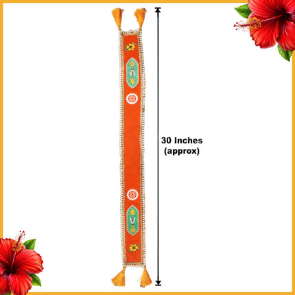 Shela Ganapati Special Shankh Namam Chakra Velvet Shela Khes for God Idols Vishnu Symbol – Traditional Uparna for Ganpati, Krishna & Devi Decorative Idol Shela for Murti Shringar -1.5 feet idol(30 INCH)