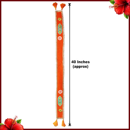 Elegent Khes for God Idols Vishnu Symbol – Traditional Uparna for Ganpati, Krishna & Devi Decorative Idol Shela for Murti Shringar – Soft Cloth Uparna for Pooja & Home Temple 2 feet idol (40 inches)