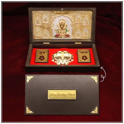 Ashtavinayak Ganpati Shubh Labh Divine Gift Set with Golden Paduka  Puja Box Traditional Hindu Gift for Wealth, Positivity & Good Fortune