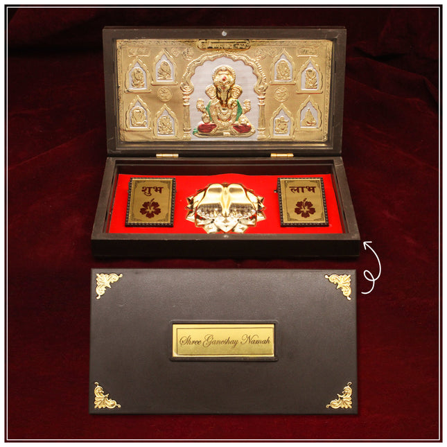 Ashtavinayak Ganpati Shubh Labh Divine Gift Set with Golden Paduka  Puja Box Traditional Hindu Gift for Wealth, Positivity & Good Fortune