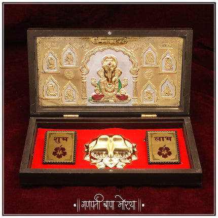 Ashtavinayak Ganpati Shubh Labh Divine Gift Set with Golden Paduka  Puja Box Traditional Hindu Gift for Wealth, Positivity & Good Fortune