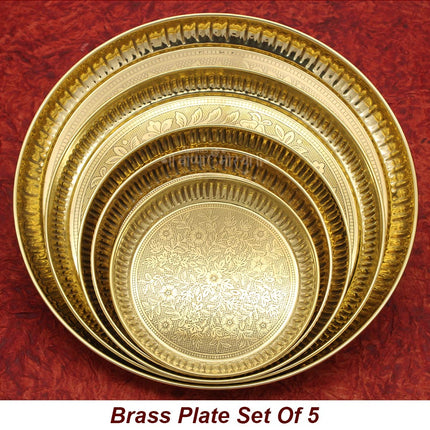 Puja Thali Set Flower Floral Design  Decorative Pooja Thali Set for Home, Temple & Festivals