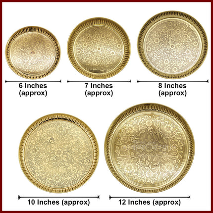 Puja Thali Set Flower Floral Design  Decorative Pooja Thali Set for Home, Temple & Festivals