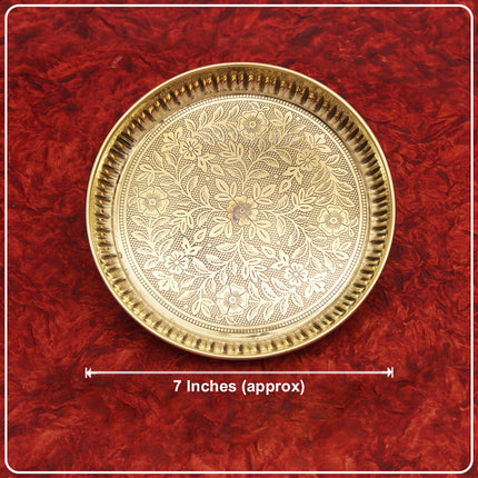 Puja Thali Set Flower Floral Design  Decorative Pooja Thali Set for Home, Temple & Festivals