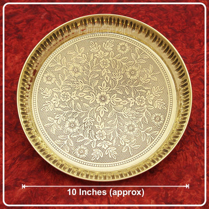 Puja Thali Set Flower Floral Design  Decorative Pooja Thali Set for Home, Temple & Festivals