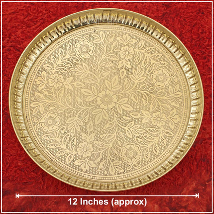 Puja Thali Set Flower Floral Design  Decorative Pooja Thali Set for Home, Temple & Festivals