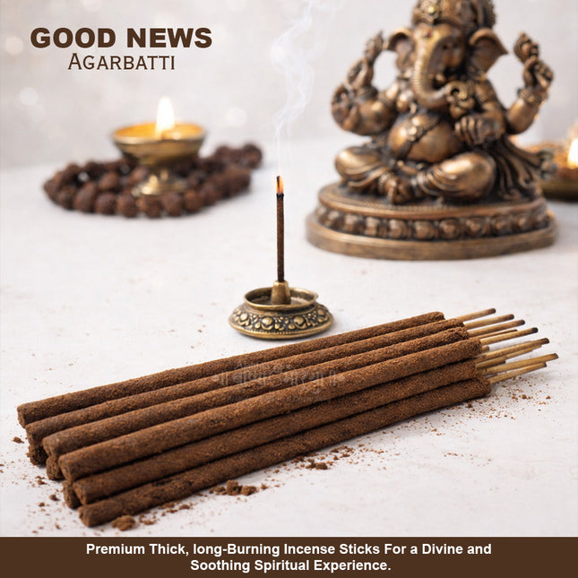 Good News  Special Thick Incense Sticks | Long-Lasting Long Incense for Puja, Prayer & Positivity Aroma for Home & Office (250 grams)