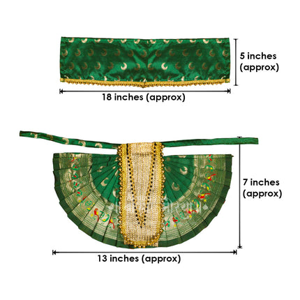 Karveer Nivasini Mahalaxmi Devi Face Poshak – Traditional Goddess Dress for Puja & Temple Decoration | Ambabai Style Poshak for Idol & Kalash (7 Inches Poshak)