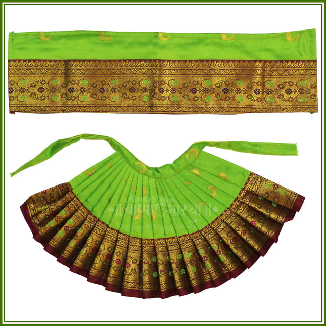 Maharani Mahalaxmi Devi Dress | Traditional Red Poshak for Devi Maa | Handcrafted Saree Vastra for Kalash Sthapana, Margashirsh & Navratri Puja  (7 Inch Poshak) (Green)